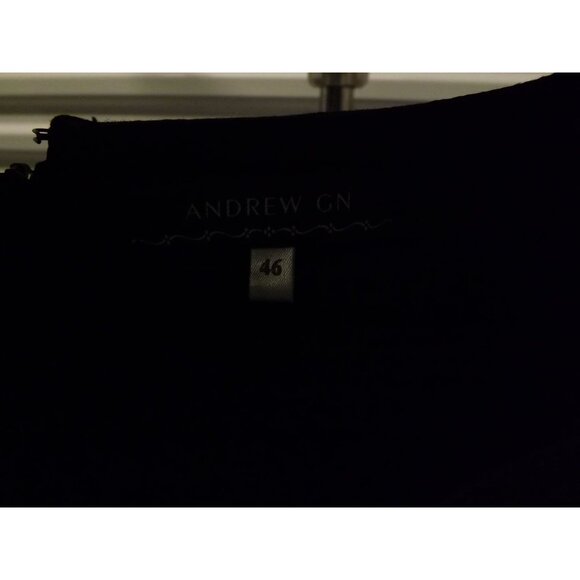 Andrew GN Luxury Fitted Black Long Sleeve Dress Size 46 EU 1416 US Rich Fabric - Picture 12 of 16